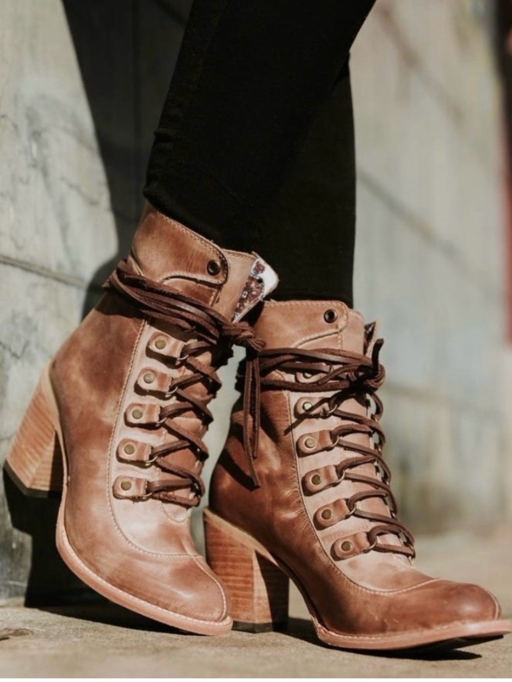 {Freebird by Steven} Borow Lace-Up Distress Leather Boots